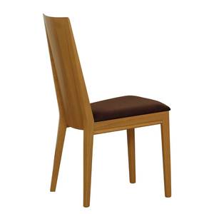 Chaises Atla (lot de 2) Tissu / Chêne massif - Café / Chêne