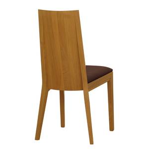 Chaises Atla (lot de 2) Tissu / Chêne massif - Café / Chêne