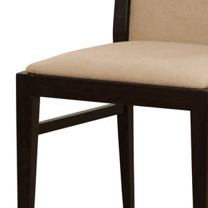 Chaises Ripon (lot de 2) Tissu / Hêtre massif - Camel / Noir