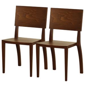 Chaises Norris (lot de 2) Hêtre massif - Noyer