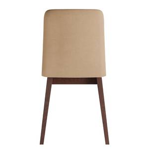 Chaises capitonnées Nami (lot de 2) Beige - Imitation noyer