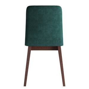 Chaises capitonnées Nami (lot de 2) Vert foncé - Imitation noyer