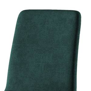 Chaises capitonnées Nami (lot de 2) Vert foncé - Imitation noyer