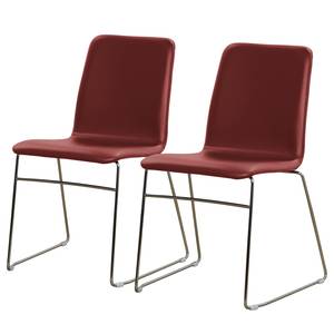 Chaises capitonnées Myko (lot de 2) Carmin