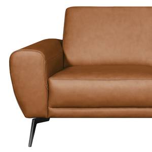 Sofa Kerman (2-Sitzer) Echtleder - Echtleder Nadra: Cognac - Schwarz