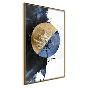 Poster Day and Night Polystyrol / Papiermass - Gold - 20 x 30 cm