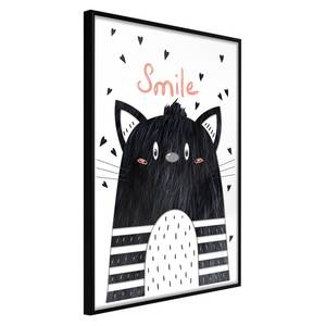 Poster Smile polystyreen/papierpulp - Zwart - 30 x 45 cm