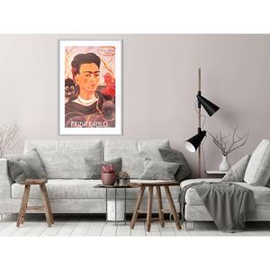 Poster Frida Kahlo Polystyrol / Papiermass - Grau / Weiß - 40 x 60 cm