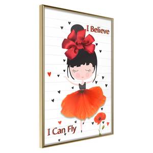 Cornice e poster I Believe I Can Fly Polistirene / Carta - Dorato - 30 x 45 cm