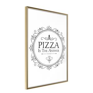 Poster Pizza is the Answer polystyreen/papierpulp - Goud - 20 x 30 cm