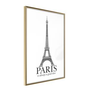 Poster Paris Is Always a Good Idea polystyreen/papierpulp - Goud - 30 x 45 cm