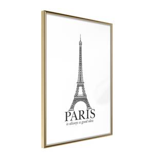 Poster Paris Is Always a Good Idea Polistirene / Carta - Bianco/Dorato - 20 x 30 cm