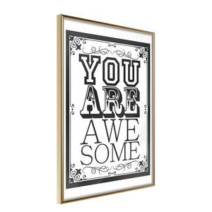 Poster You Are Awesome Polystyrol / Papiermass - Gold - 40 x 60 cm