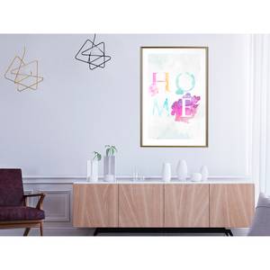 Affiche Rainbow Home Polystyrène / Papier - Blanc / Doré - 40 x 60 cm