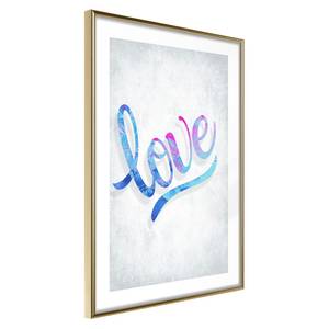 Cornice e poster Love Polistirene / Carta - Bianco/Dorato - 40 x 60 cm