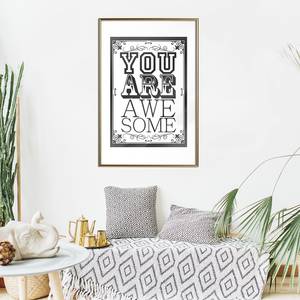 Cornice e poster You Are Awesome Polistirene / Carta - Bianco/Dorato - 40 x 60 cm