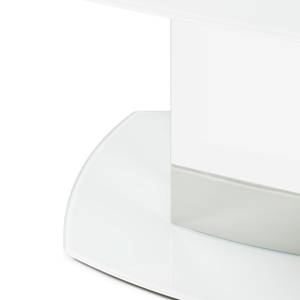 Esstisch Bendal (mit Ausziehfunktion) Sicherheitglas / Edelstahl - Weiß / Silber