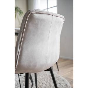 Gestoffeerde stoel Trevo II (set van 2) fluweel/staal - crèmekleurig/zwart