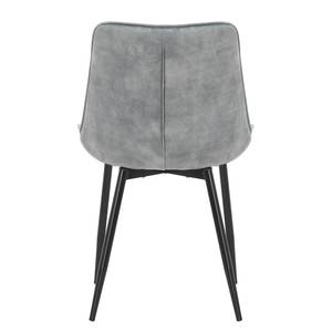 Gestoffeerde stoel Vinni I (set van 2) fluweel/metaal - grijs/zwart