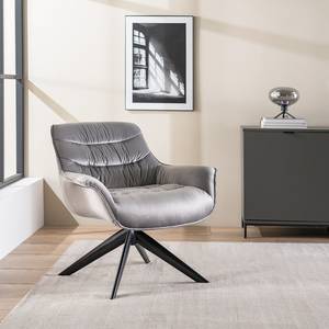 Fauteuil relax Arca Velours / Métal - Gris / Noir