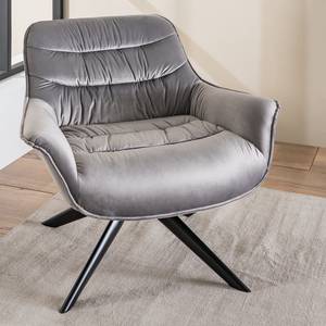 Fauteuil relax Arca Velours / Métal - Gris / Noir