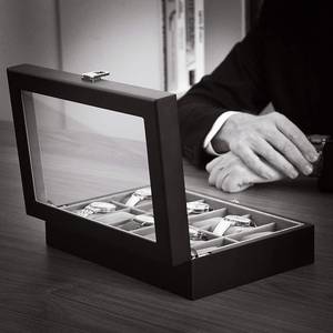 Uhrenbox Bradfort I MDF/ Samt - Schwarz