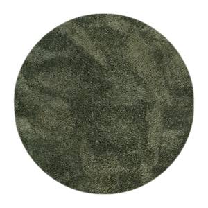 Hoogpolig vloerkleed Yogi II polyester - Antiek groen - Diameter: 120 cm