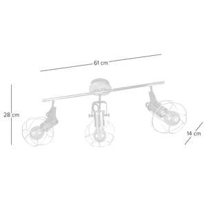 Plafonnier Madras II Fer / Pin massif - 3 ampoules