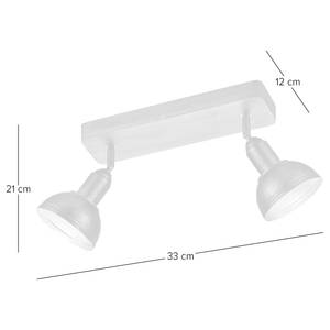 Plafondlamp Delhi ijzer/massief grenenhout - Aantal lichtbronnen: 2