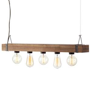 Hanglamp Woodhill deels massief populierenhout/ijzer - 5 lichtbronnen