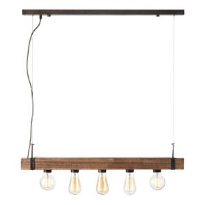 Suspension Woodhill Partiellement en peuplier massif / Fer - 5 ampoules