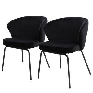 Chaises capitonnées Bird II (lot de 2) Noir