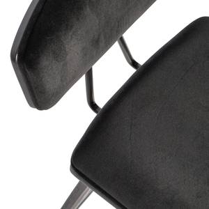 Chaises de bar Avon (lot de 2) Velours / Contreplaqué - Noir