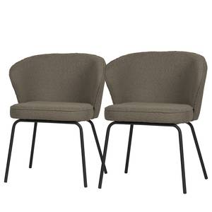 Chaises capitonnées Bird I (lot de 2) Taupe