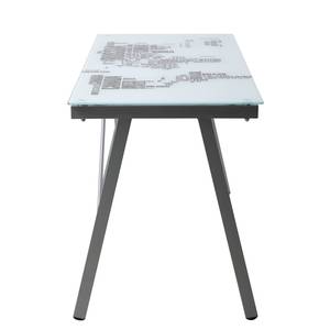 Schreibtisch Seda Glas / Aluminium - Weiß / Hellgrau