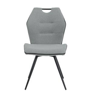 Chaise capitonnée Theres Gris clair - Lot de 2