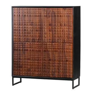 Highboard Dynk Sheesham massiv - Sheesham / Schwarz