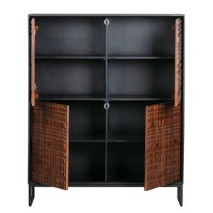 Highboard Dynk Sheesham massiv - Sheesham / Schwarz