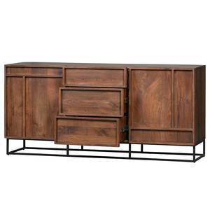 Sideboard Borro II Mango massiv / Metall - Mango / Schwarz