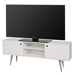 Tv-meubel Lanai massief grenenhout - wit/grenenhout