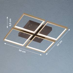 LED-plafondlamp Careros I Bruin - Metaal - Plastic - 54 x 54 cm