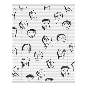 Plissé Klemfix Faces polyester - zwart - 45 x 130 cm