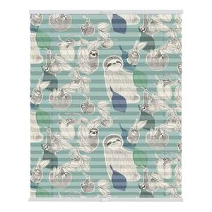 Plissé Klemfix Sloths polyester - groen - 60 x 130 cm