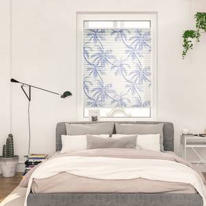 Plissé Klemfix Blueprint Palms polyester - blauw - 90 x 130 cm