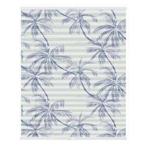 Plissé Klemfix Blueprint Palms polyester - blauw - 100 x 130 cm