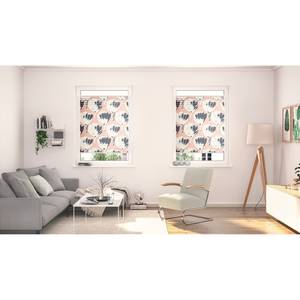 Plissé Klemfix Jumbo Flowers on Salmon polyester - rood - 100 x 130 cm