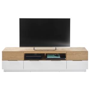 Meuble TV Akaa Placage en bois véritable - Chêne / Blanc