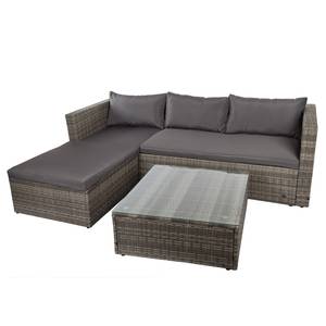 Loungegroep Barrani (2-delig) ijzer/wilgenhout - beige