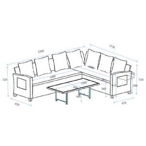 Loungegruppe Bogus (3-teilig) Stahl / Rattan - Grau