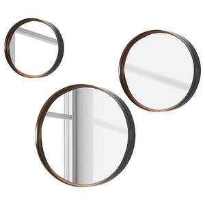 Wandspiegel Ralphe (3-delig) spiegelglas/staal - koperkleurig